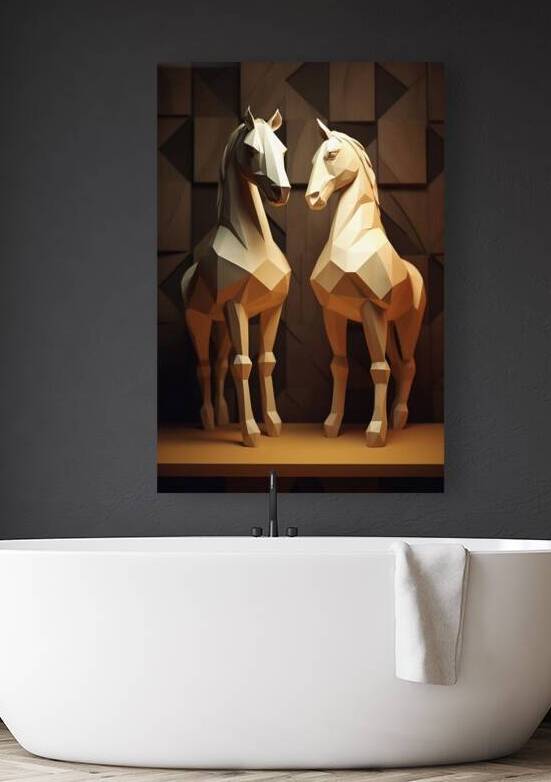 HORSE LOW POLY ART WALL DECOR  by bytecreative