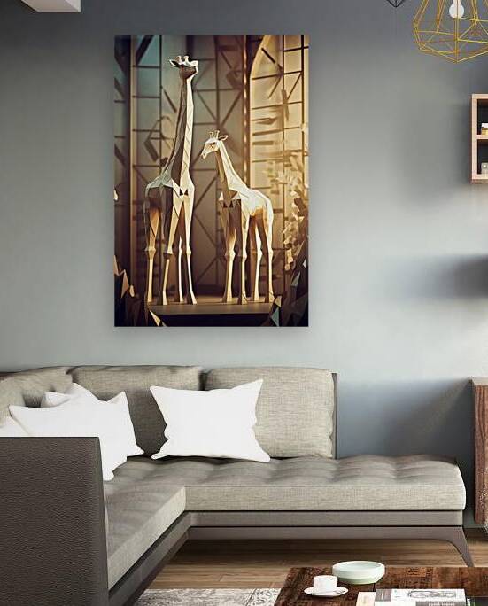 Giraffe Low Poly Art Wall Decor  by bytecreative