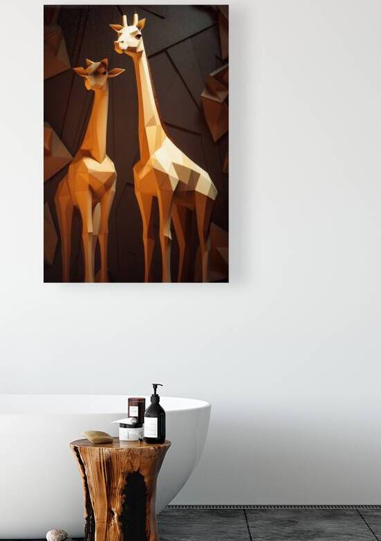 Giraffe Low Poly Art Wall Decor  by bytecreative