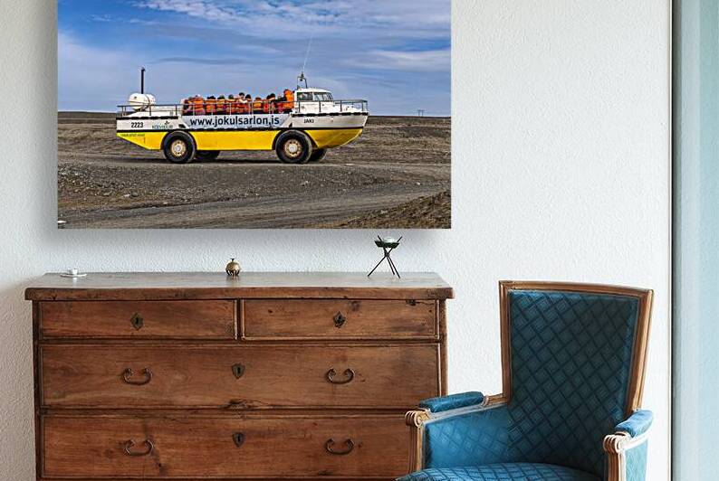 Tourists enjoying amphibious vehicle trip in iceland by Gualtiero Boffi