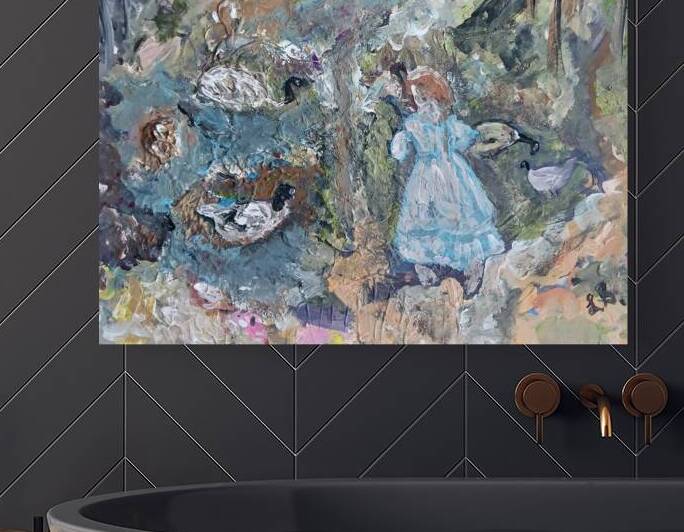 20240906 140640 YOUNG LADY WATERFOWL AND WALK IN THE FOREST by Lawrence Silver Art