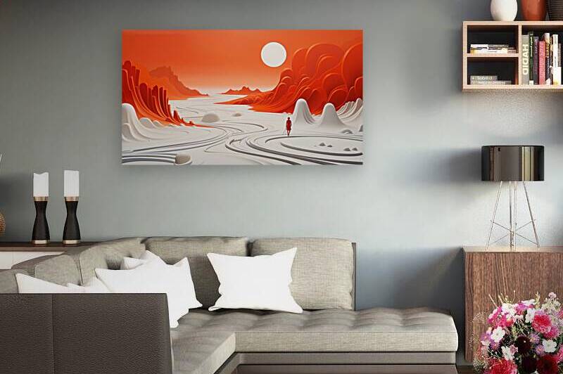 Solitude in the Crimson Dunes by Print Pro