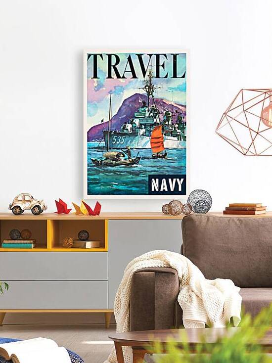 Navy Travel Poster by Vintage Poster Prints
