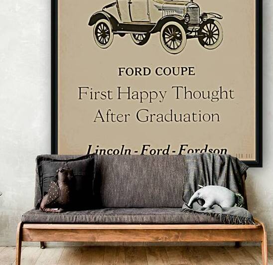 early 1900s ford car ad by Row One Brand