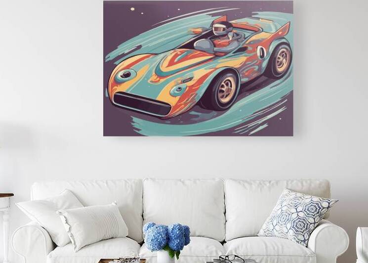 Retro Race Car Illustration by Retro Style