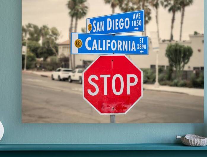 San Diego Avenue At California Street Sign Horizontal by Ryan Cameron