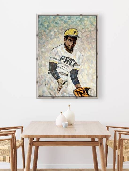 roberto clemente baseball painting by Row One Brand