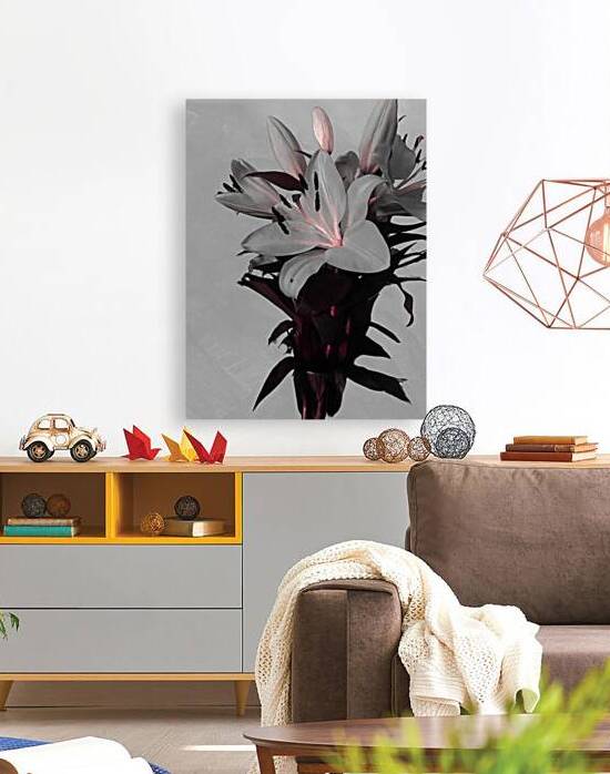 Abstract White Lilies on a Muted Background by Catriona Roberts Nature Photography and Designs