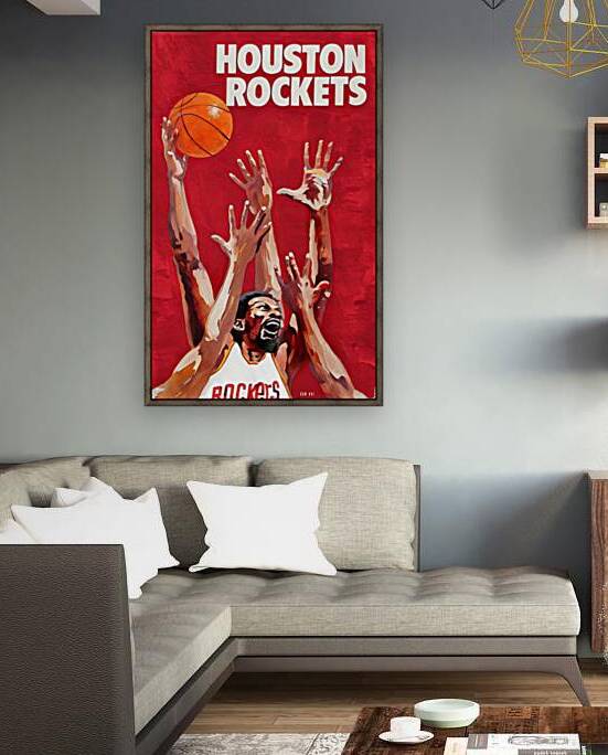 1980 houston tockets basketball art by Row One Brand