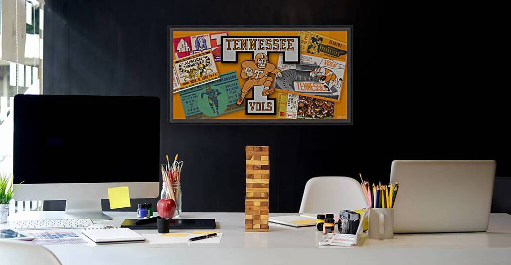 Tennessee Vols Historic Football Ticket Collage Art by Row One Brand