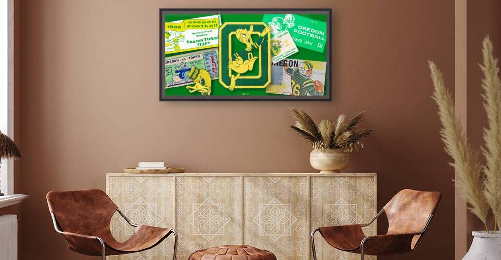 Historic Oregon Football Ticket Collage Art by Row One Brand