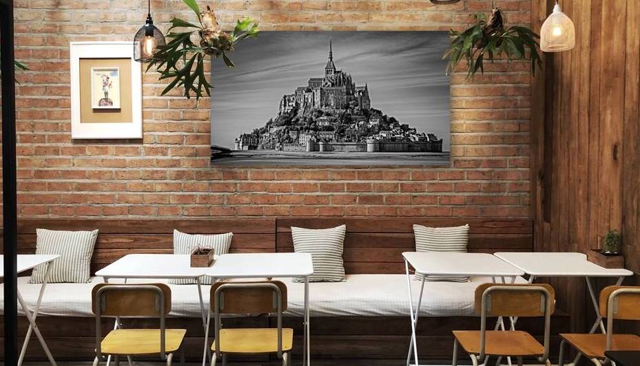 Historic Abbey of Mont Saint-Michel | Dramatic Monochrome Landscape by Dutch Photographer