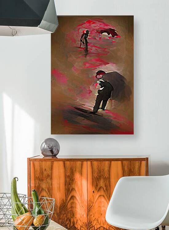 A struggle between a man and life by Modern art