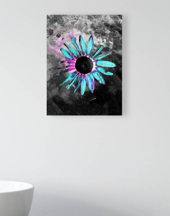 Abstract Neon Blue Daisy by Catriona Roberts Nature Photography and Designs