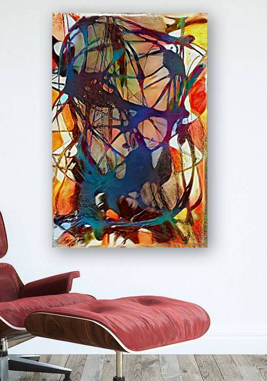 swirling tapestry of fiery oranges and deep blues by Luciano