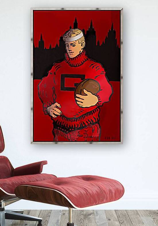 Row One Brand Vintage Georgia Bulldog Player Art by Row One Brand