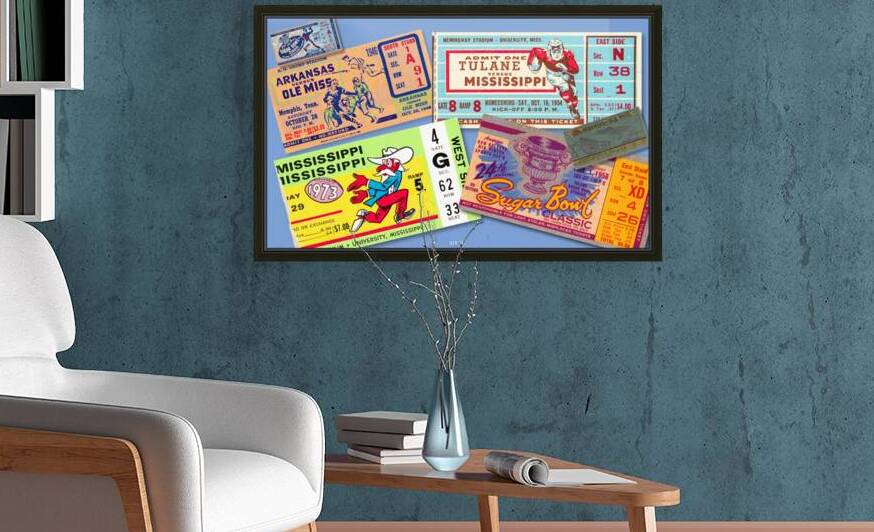 Historic Ole Miss Football Ticket Collage Art by Row One Brand