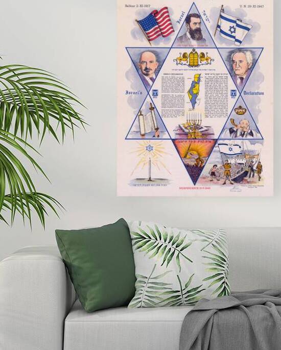 1948 Israel Declaration of Independence – Historic Reproduction of Founding Document Proclaiming the Establishment of the Modern State of Israel After British Mandate Rule by History In Your Home