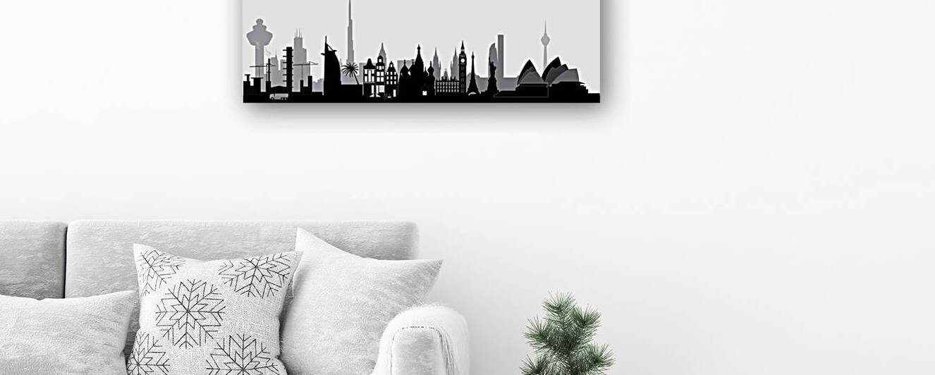 illustration world city skyline by Chris Willemsen