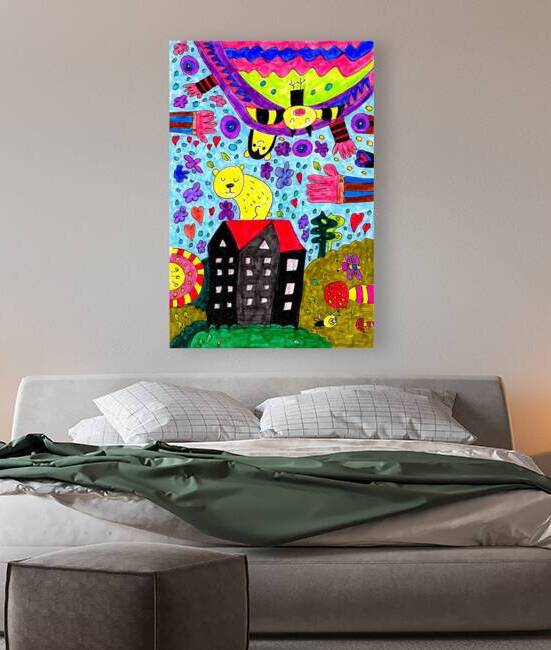 Abstract Vibrant Doodle Characters  by Catriona Roberts Nature Photography and Designs