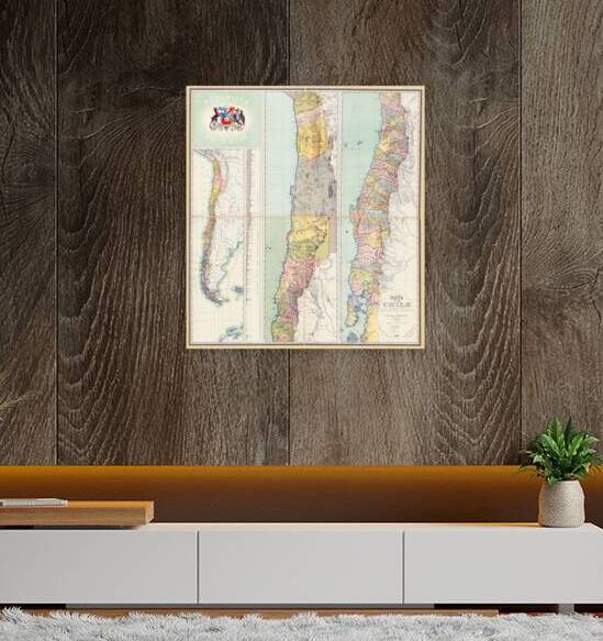 1884 Map of the Republic of Chile – Historic 19th Century South American National Map Showing Andean Geography Coastal Regions and Chilean Territorial Boundaries During a Period of Expansion by History In Your Home