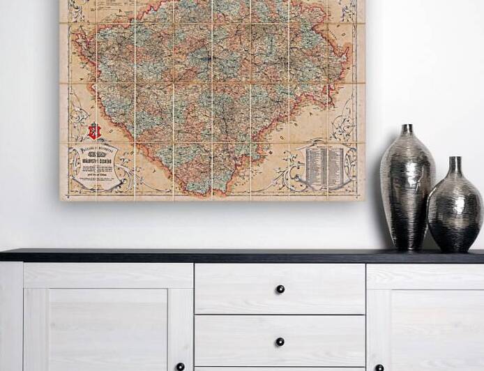 1870 Map of the Kingdom of Bohemia – Vintage Austro-Hungarian Empire Map Depicting Political Borders Cities Districts and Mountain Ranges in 19th Century Central Europe by History In Your Home