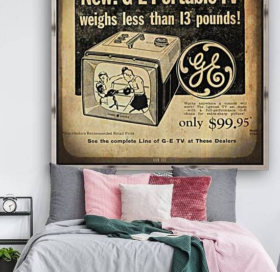 1956 GE TV Set Advertisement Art by Row One Brand