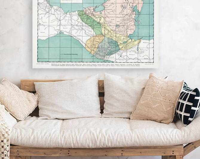 Map of the Mayan Nations and Languages – Historical Ethnographic Map Depicting Ancient Mesoamerican Cultures Territories and Indigenous Dialects of the Maya Civilization by History In Your Home