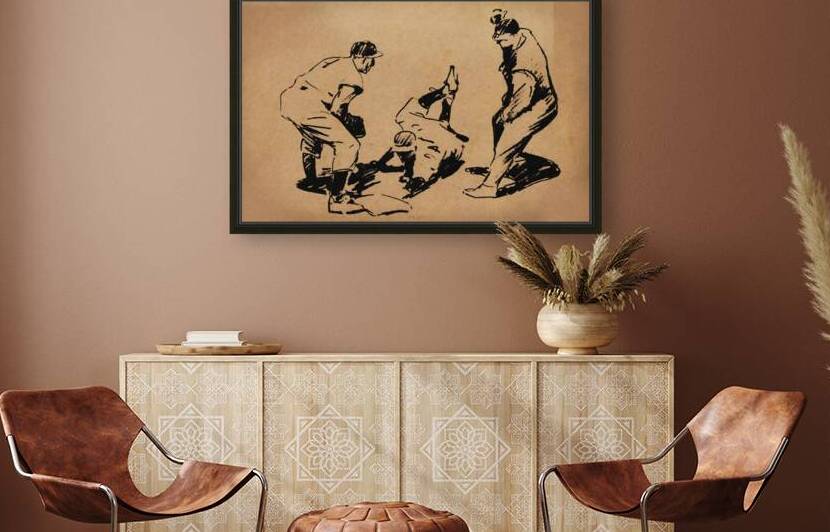 1953 baseball sketch art by Row One Brand