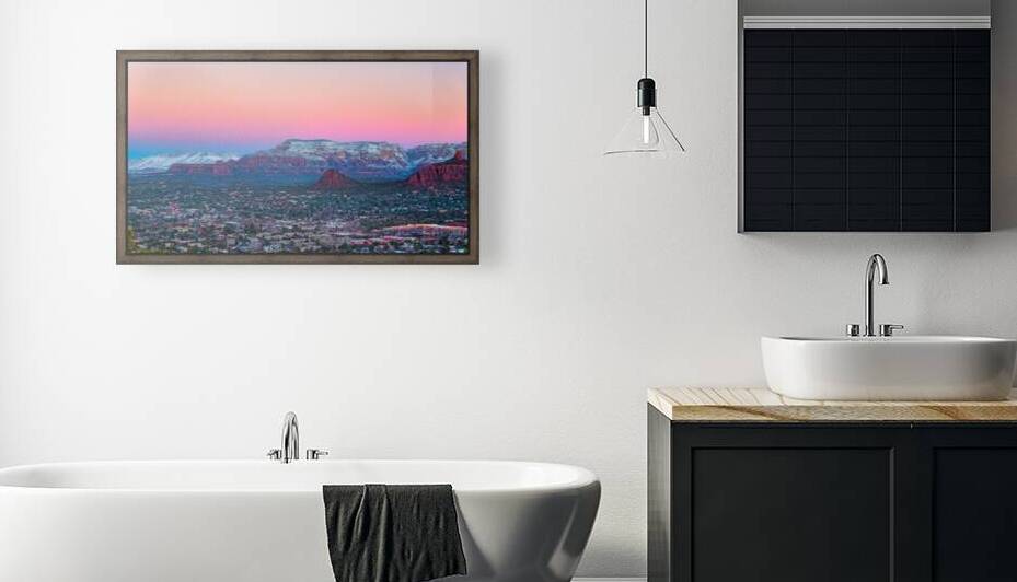 Sunset Over Sedona with Snow-Capped Mountains by Shallowshark