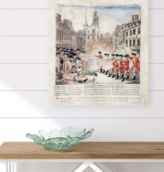 Paul Revere Engraving of the Boston Massacre – Historic American Revolutionary War Era Artwork Showing the 1770 Incident That Galvanized Colonial Resistance Against British Rule in Boston by History In Your Home