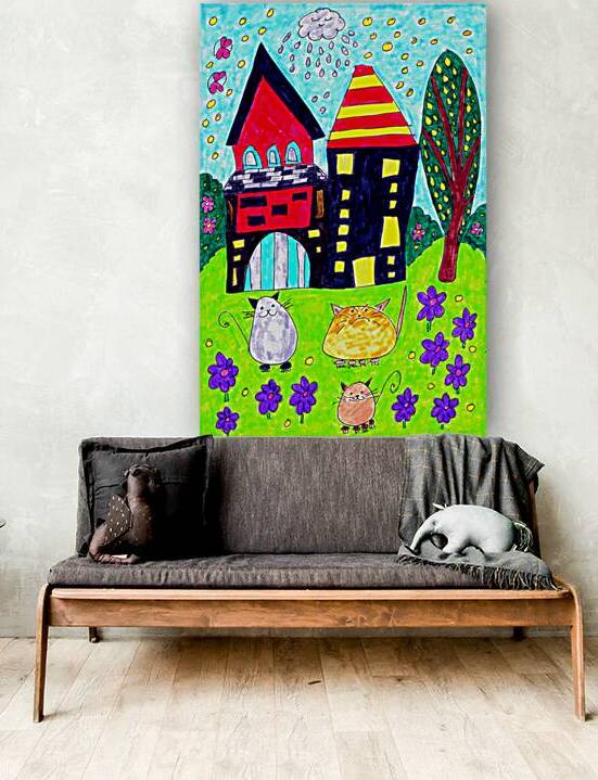 Abstract Doodle House Cats by Catriona Roberts Nature Photography and Designs