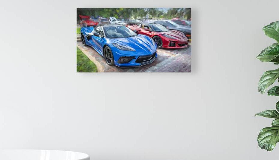 2024 Riptide Blue Corvette Stingray C8 X12 8 by Rich Franco