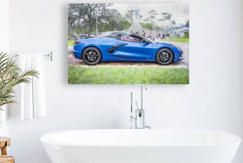 2024 Riptide Blue Corvette Stingray C8 X12 12 by Rich Franco