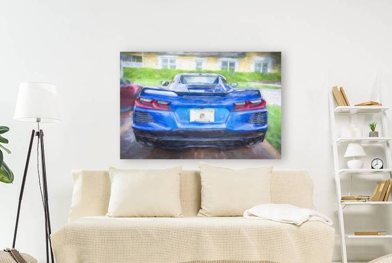 2024 Riptide Blue Corvette Stingray C8 X12 18 by Rich Franco