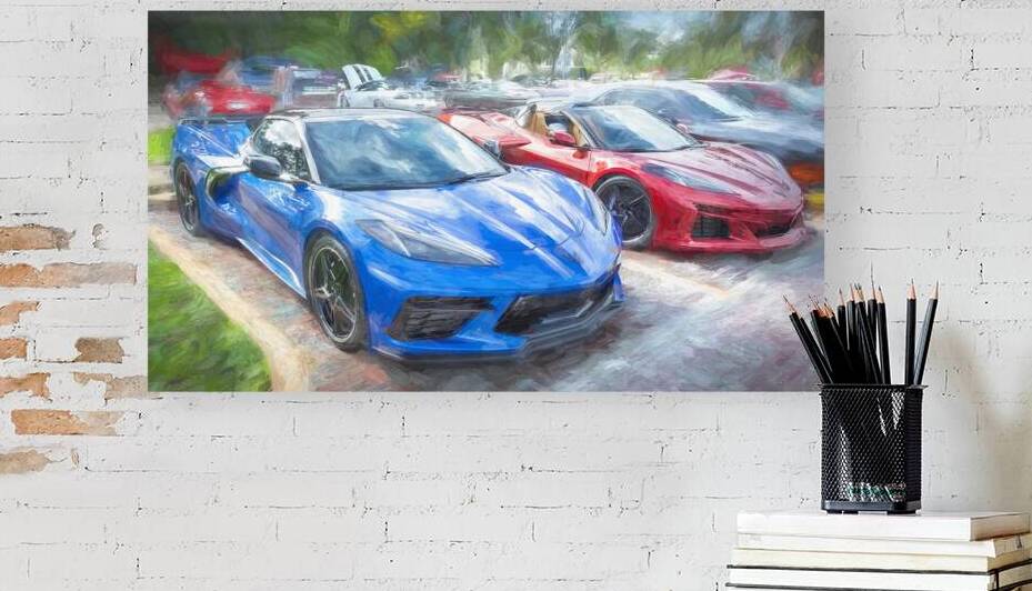 2024 Riptide Blue Corvette Stingray C8 X12 20 by Rich Franco