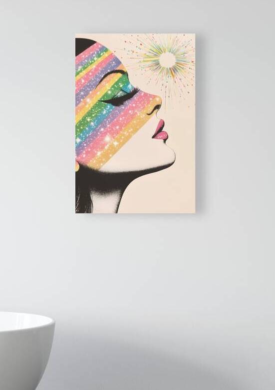 Cosmic Beauty: Rainbow and Starburst Face by Fab Haven