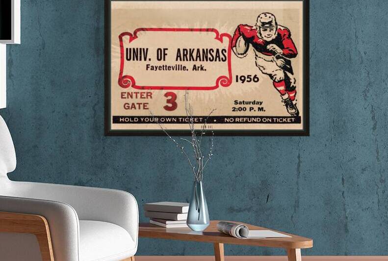 1956 arkansas football ticket remix art by Row One Brand