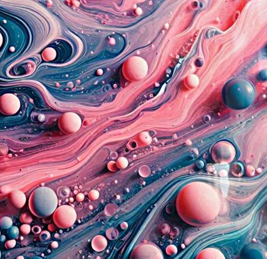Pink  Blue fluid art by Legacy Artworks