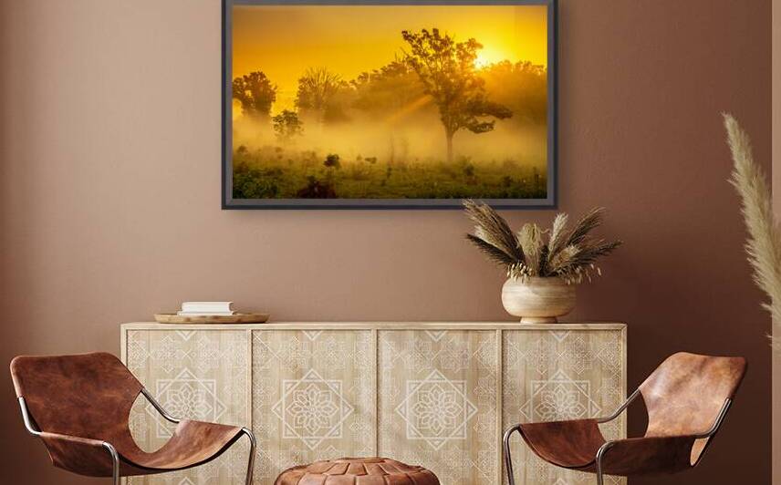 Misty Morning Glow: Dawn in Gettysburg by Dream World Images