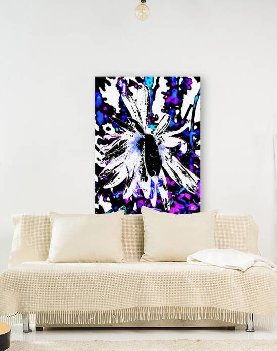 Abstract Vibrant Daisy Flower on a Psychedelic Background by Catriona Roberts Nature Photography and Designs