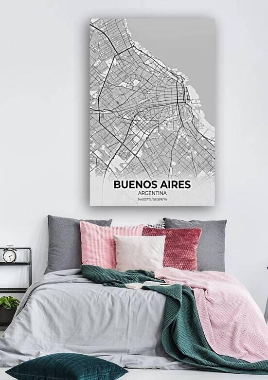 Buenos Aires Argentina City Map Print by Conceptual Photography