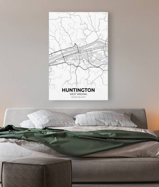 Huntington West Virginia City Map Print by Conceptual Photography