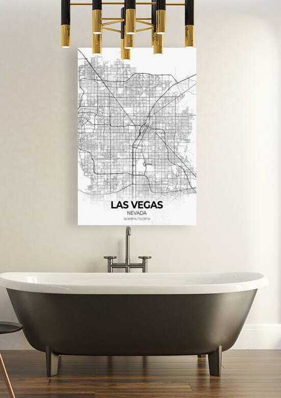 Las Vegas Nevada City Map Print by Conceptual Photography