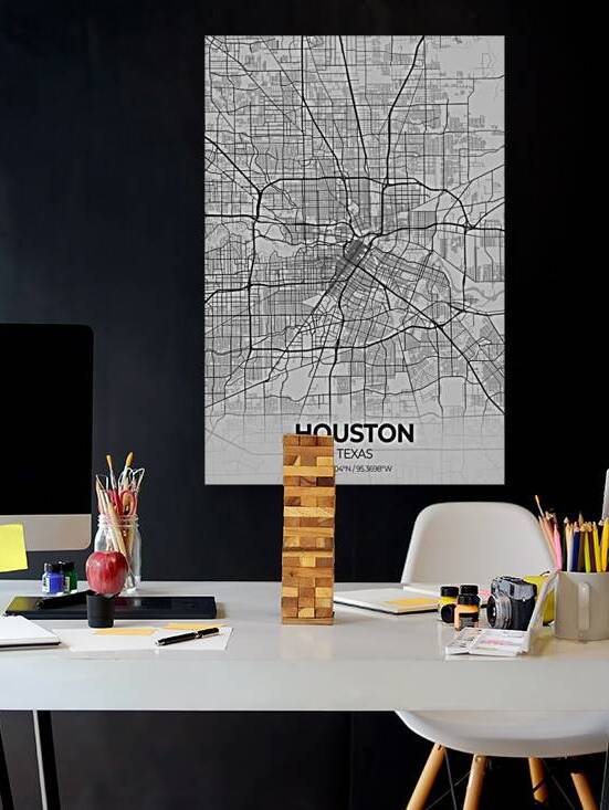 Houston Texas City Map Print by Conceptual Photography
