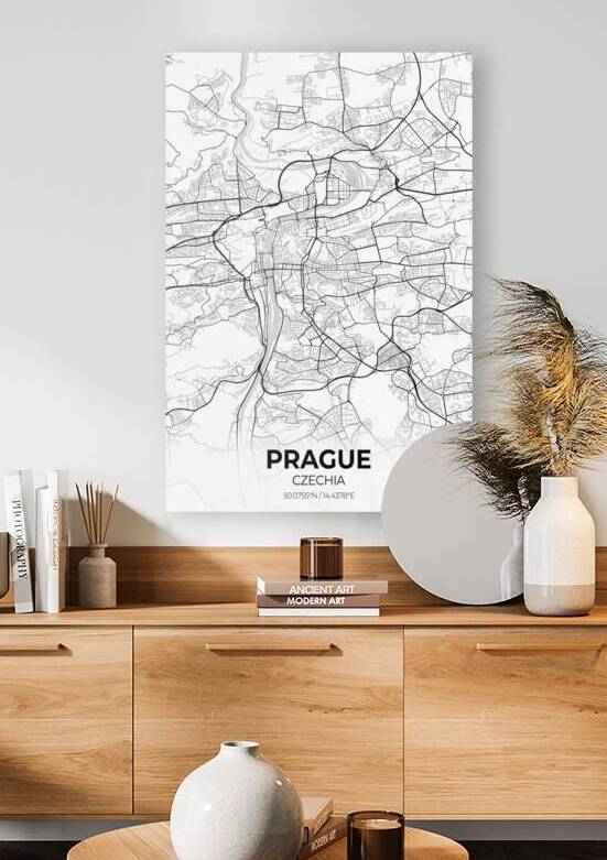 Prague Czechia City Map Print by Conceptual Photography