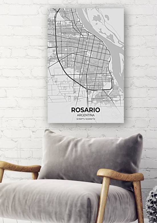 Rosario Argentina City Map Print by Conceptual Photography