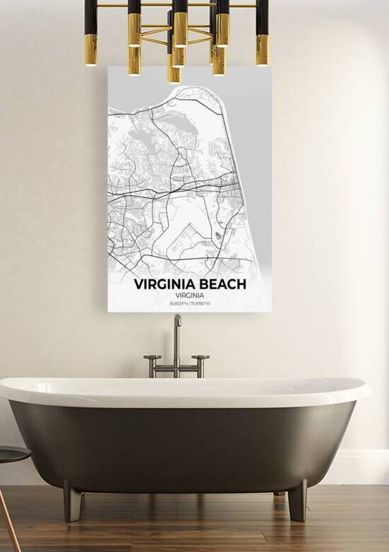 Virginia Beach City Map Print by Conceptual Photography