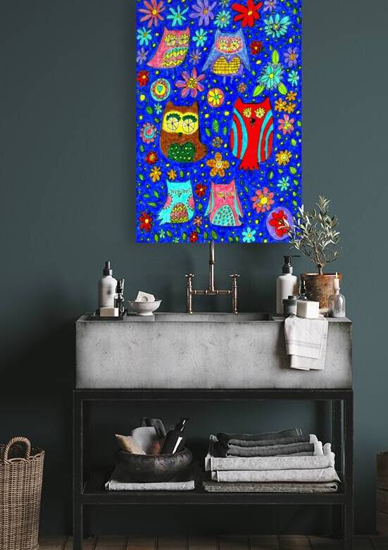 Abstract Owls and Colourful Flowers by Catriona Roberts Nature Photography and Designs