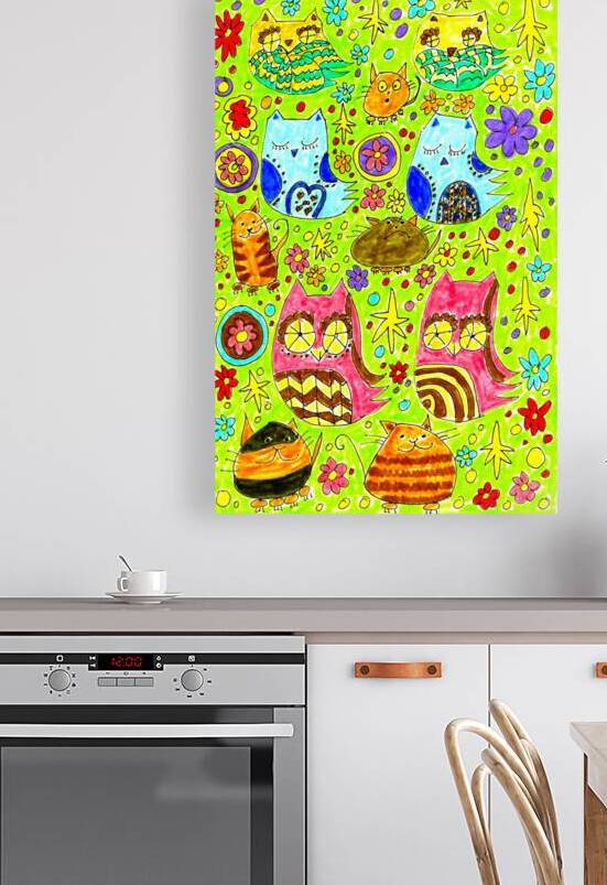 Abstract Doodle Owls and Pussy Cats by Catriona Roberts Nature Photography and Designs